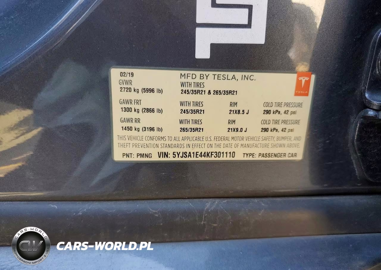 2019 Tesla Model S VIN:5YJSA1E44KF301110 - 13