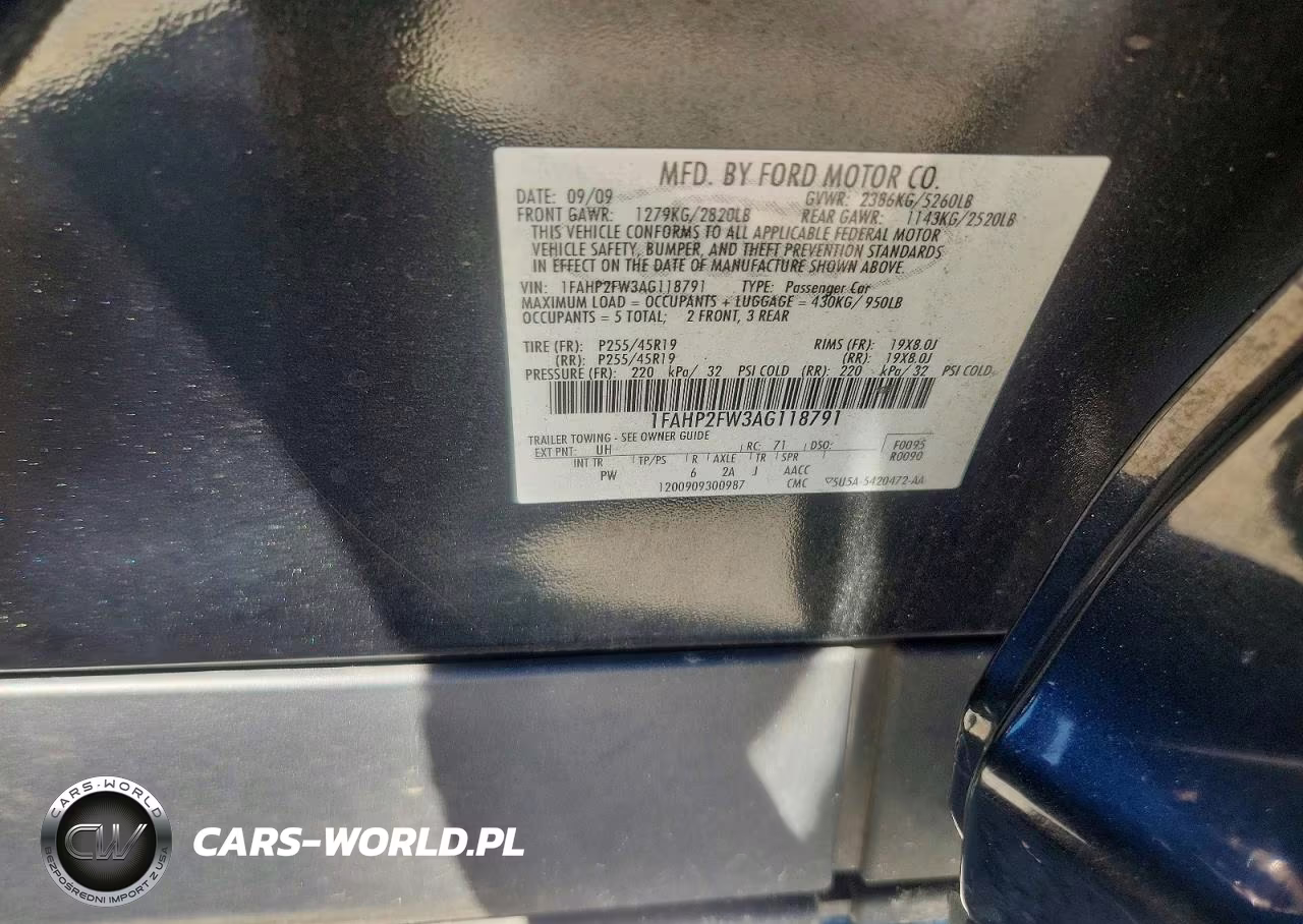 2010 Ford Taurus Limited VIN:1FAHP2FW3AG118791 - 12