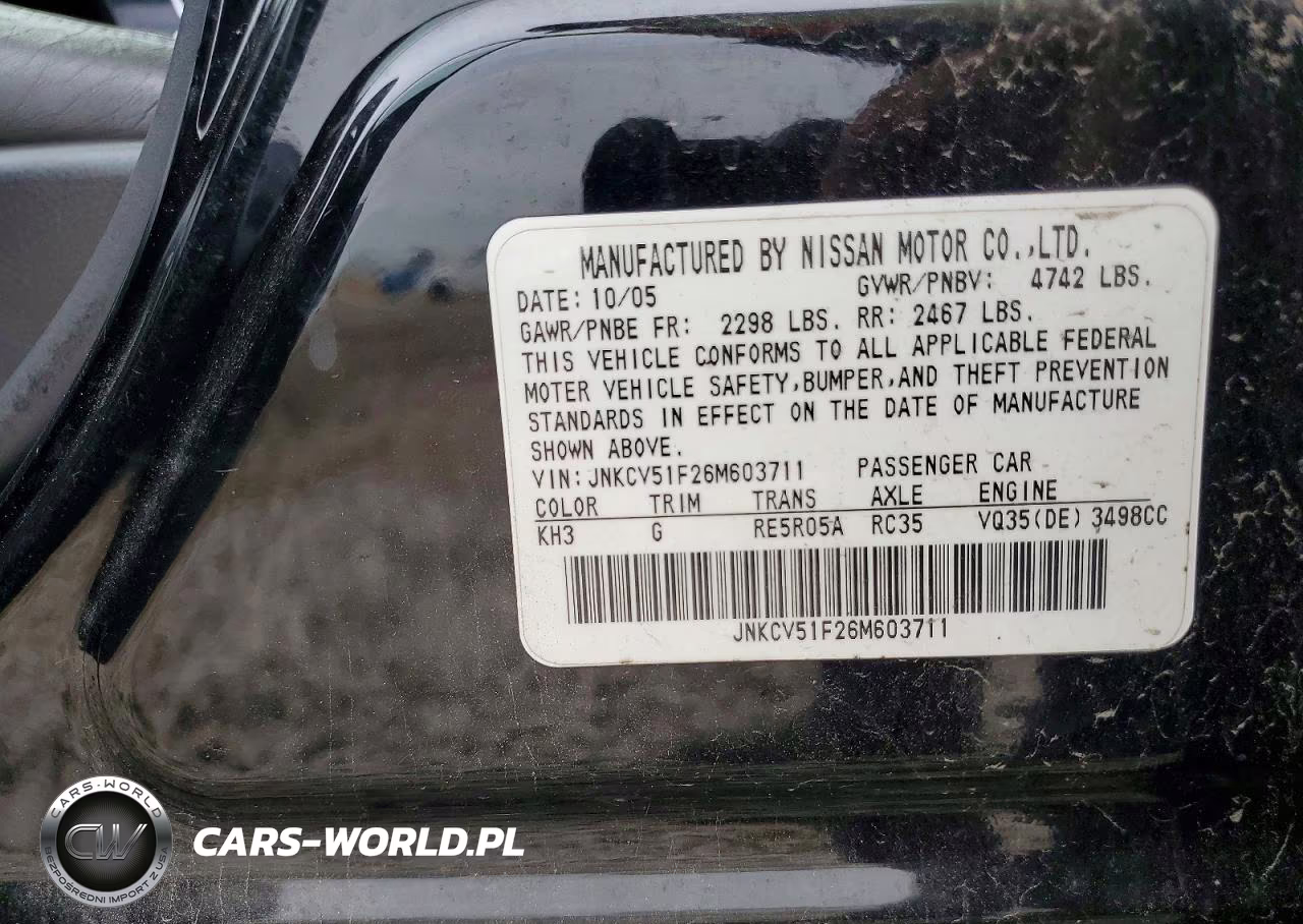 2006 Infiniti G35 X VIN:JNKCV51F26M603711 - 12
