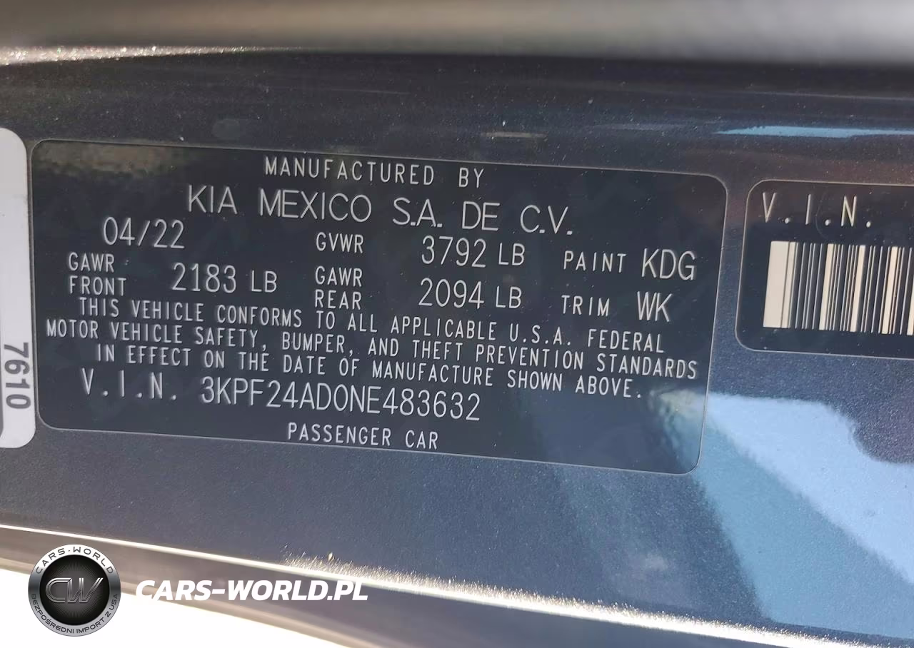 2022 Kia Forte Lxs VIN:3KPF24AD0NE483632 - 13