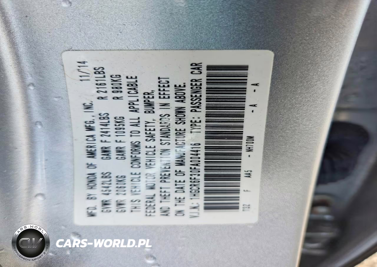 2015 Honda Accord Hybrid VIN:1HGCR6F30FA004416 - 12