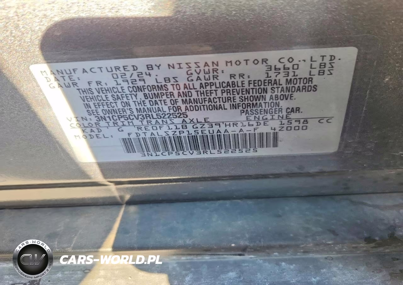 2024 Nissan Kicks Sv VIN:3N1CP5CV3RL522525 - 13