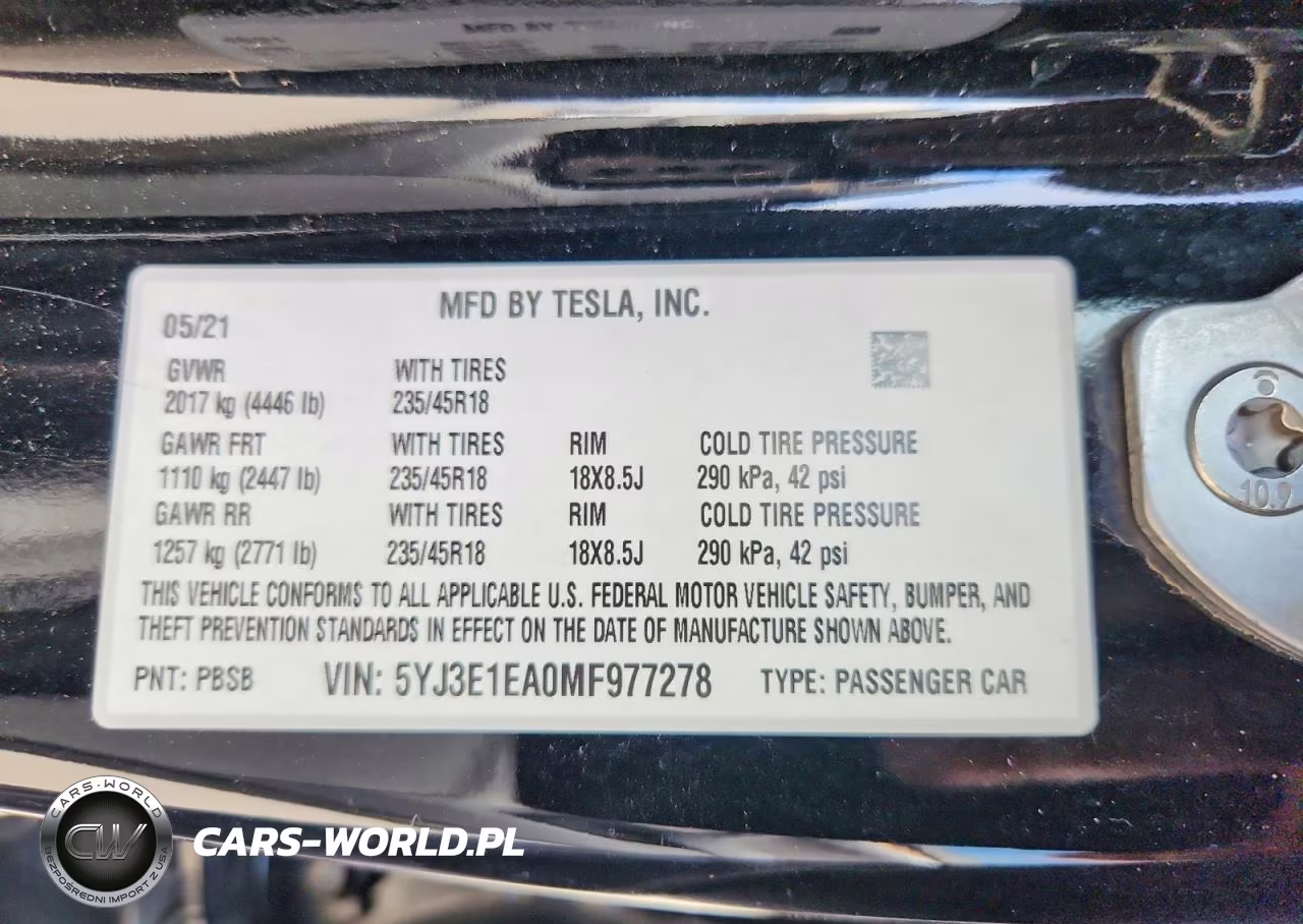 2021 Tesla Model 3 VIN:5YJ3E1EA0MF977278 - 12