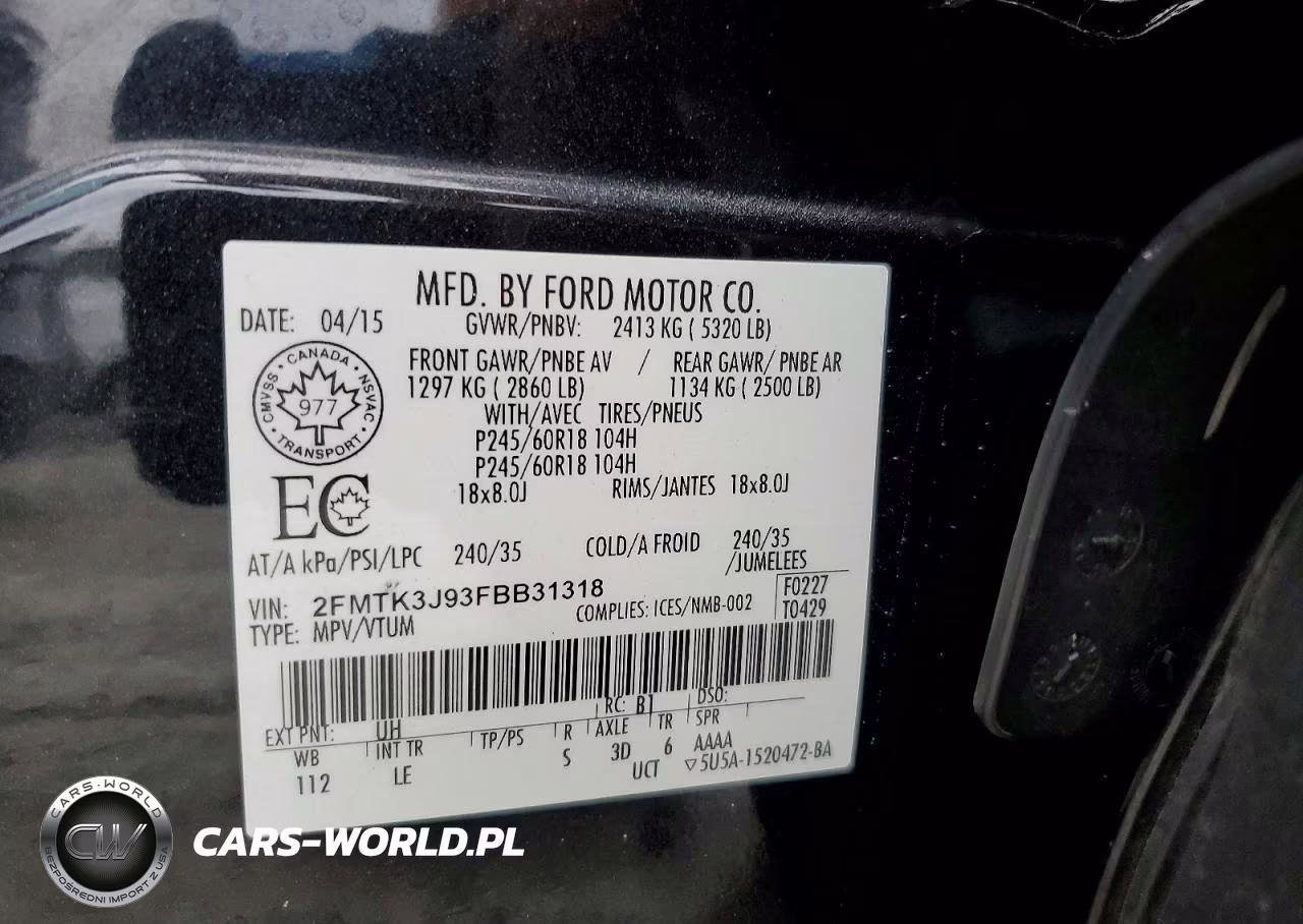 2015 Ford Edge Sel VIN:2FMTK3J93FBB31318 - 12