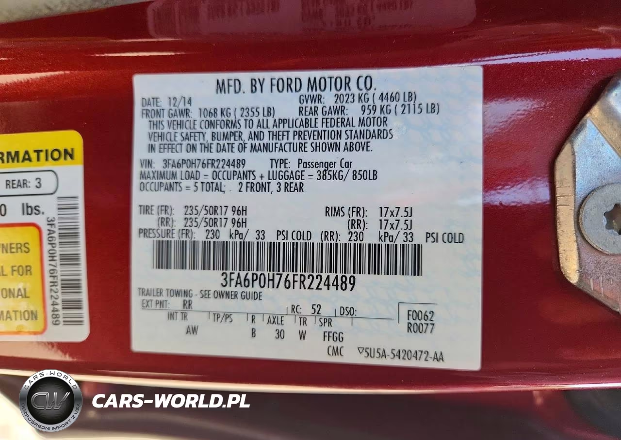 2015 Ford Fusion Se VIN:3FA6P0H76FR224489 - 13