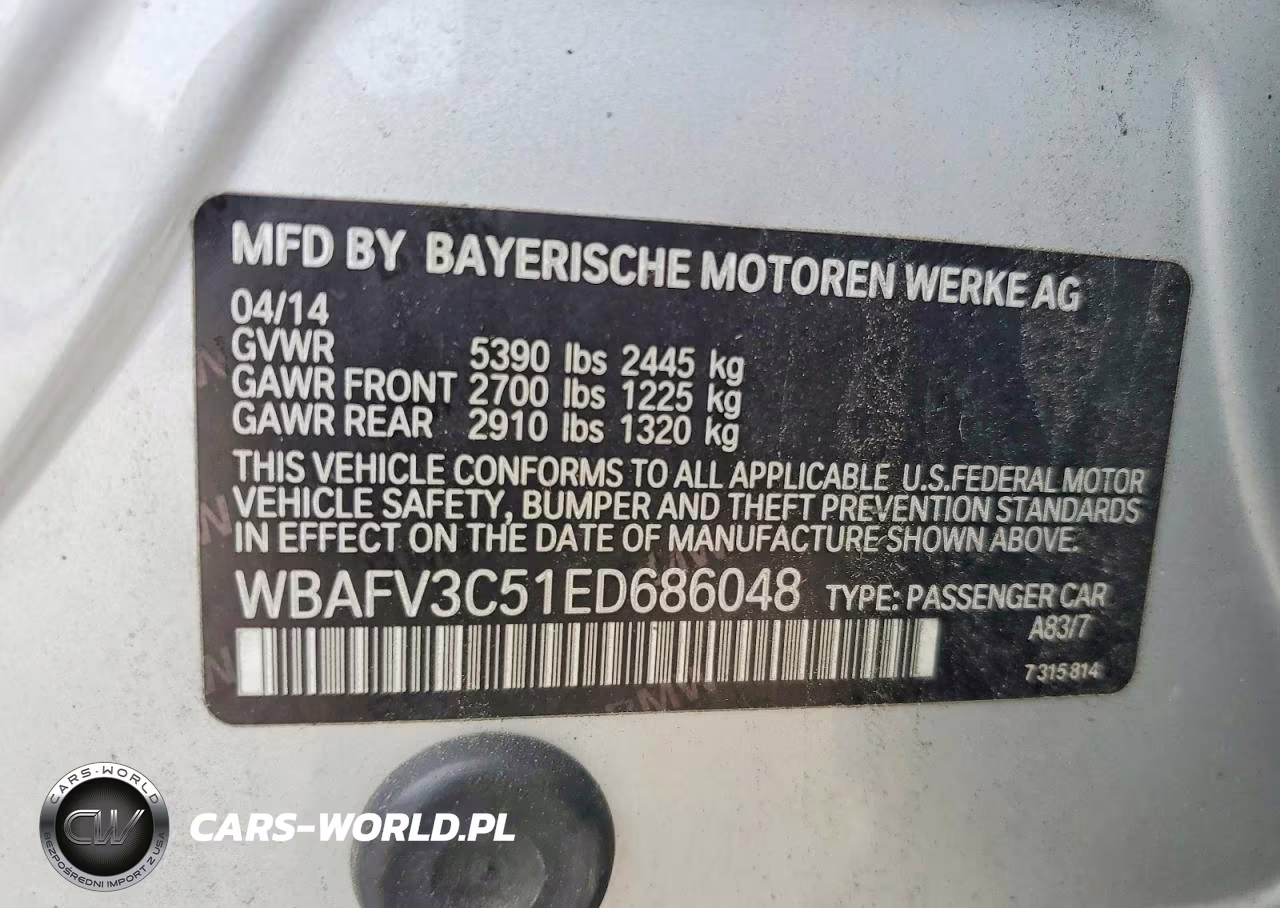 2014 BMW 535 D xDrive VIN:WBAFV3C51ED686048 - 12