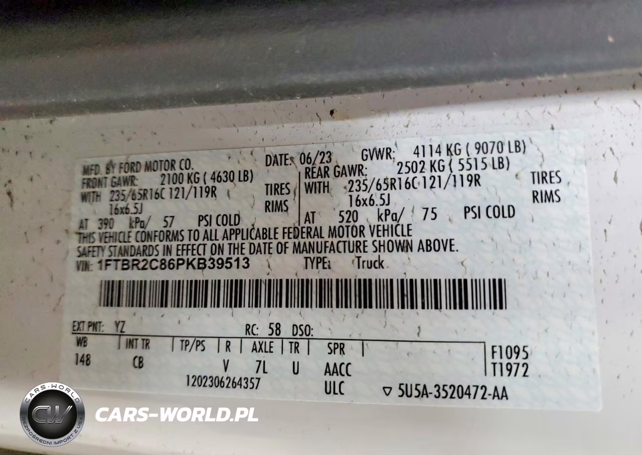 2023 Ford Transit T-250 Delivery Van VIN:1FTBR2C86PKB39513 - 13