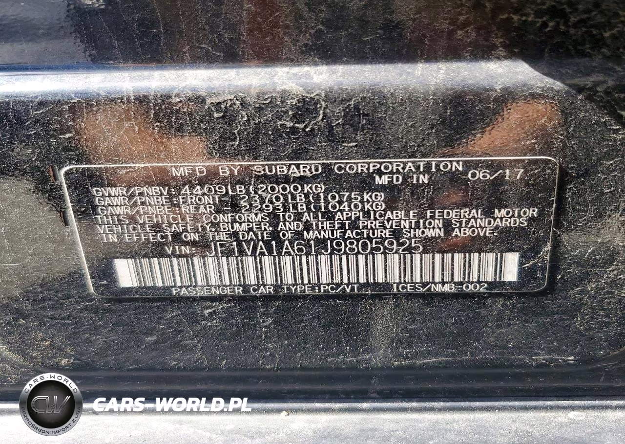 2018 Subaru Wrx VIN:JF1VA1A61J9805925 - 12