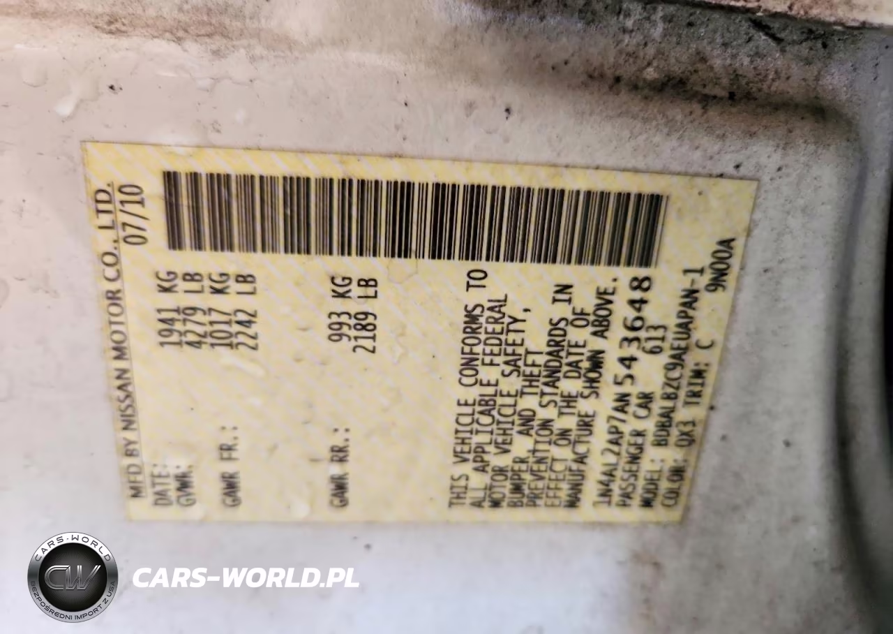 2010 Nissan Altima 2.5 VIN:1N4AL2AP7AN543648 - 13