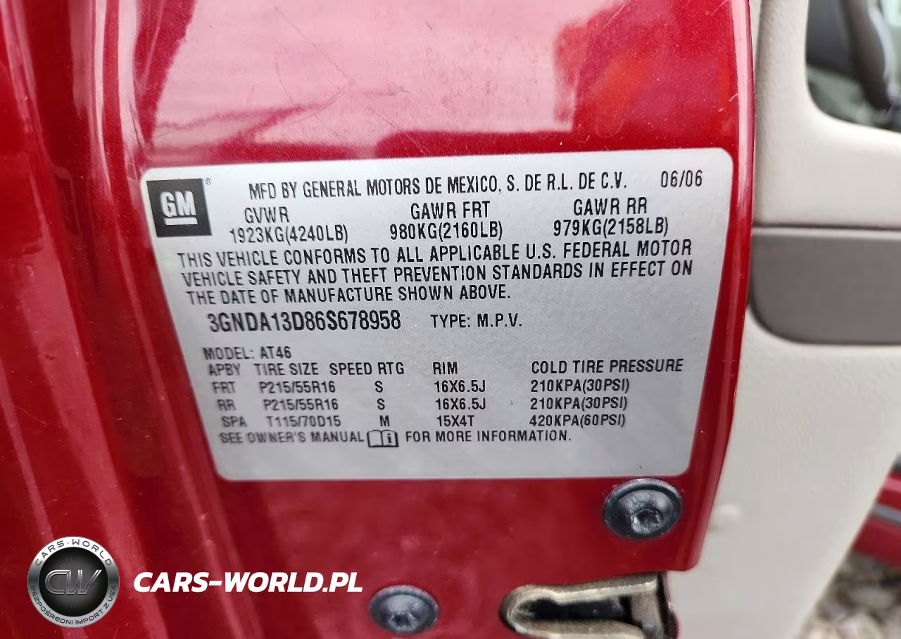 2006 Chevrolet Hhr Ls VIN:3GNDA13D86S678958 - 12