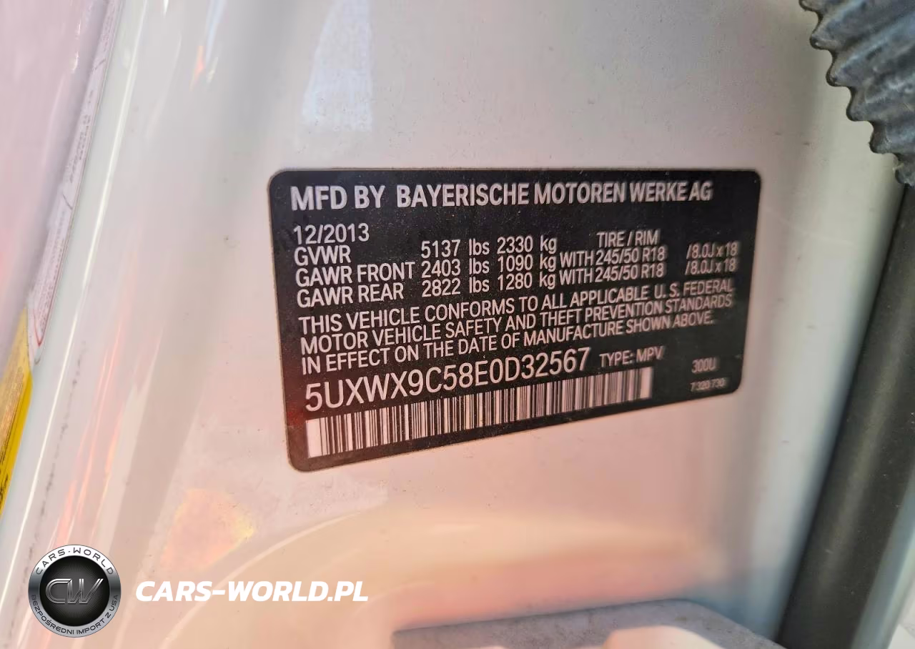 2014 BMW X3 xDrive28I VIN:5UXWX9C58E0D32567 - 14