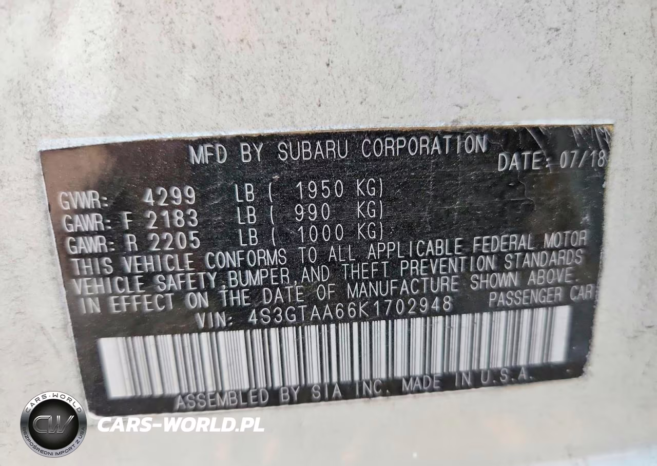 2019 Subaru Impreza VIN:4S3GTAA66K1702948 - 13