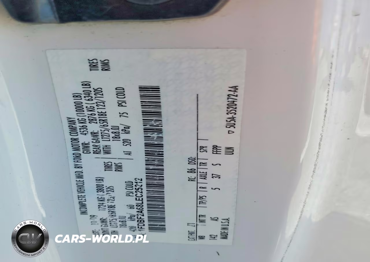 2020 Ford F250 Super Duty VIN:1FDBF2A68LEC25212 - 12