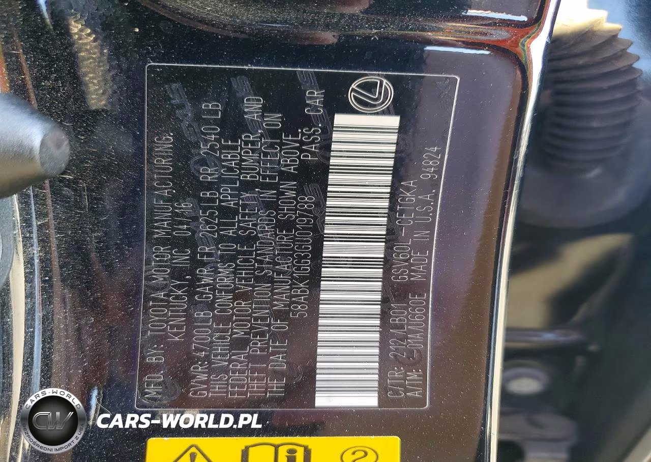 2016 Lexus Es 350 VIN:58ABK1GG3GU019788 - 13