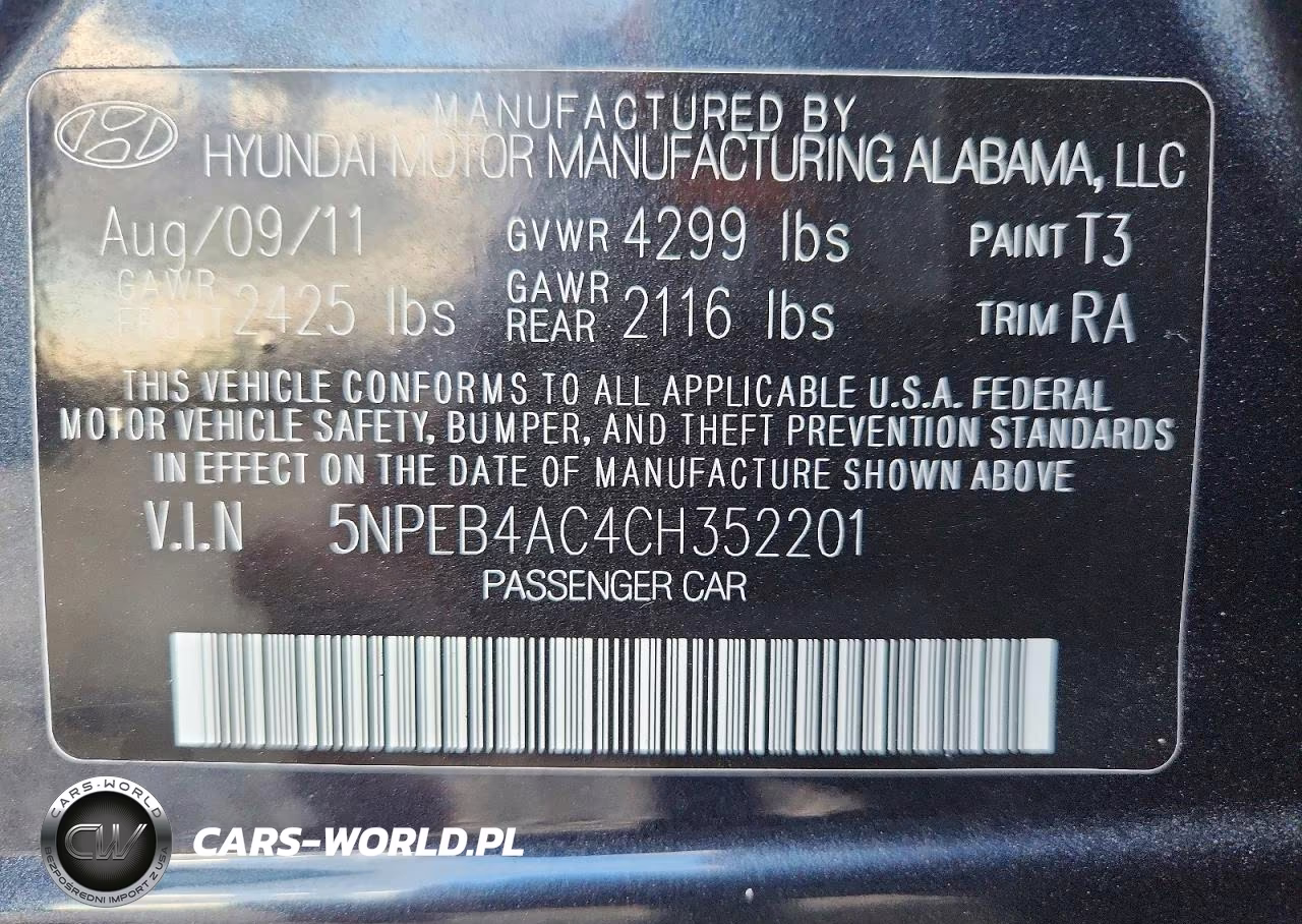 2012 Hyundai Sonata Gls VIN:5NPEB4AC4CH352201 - 12
