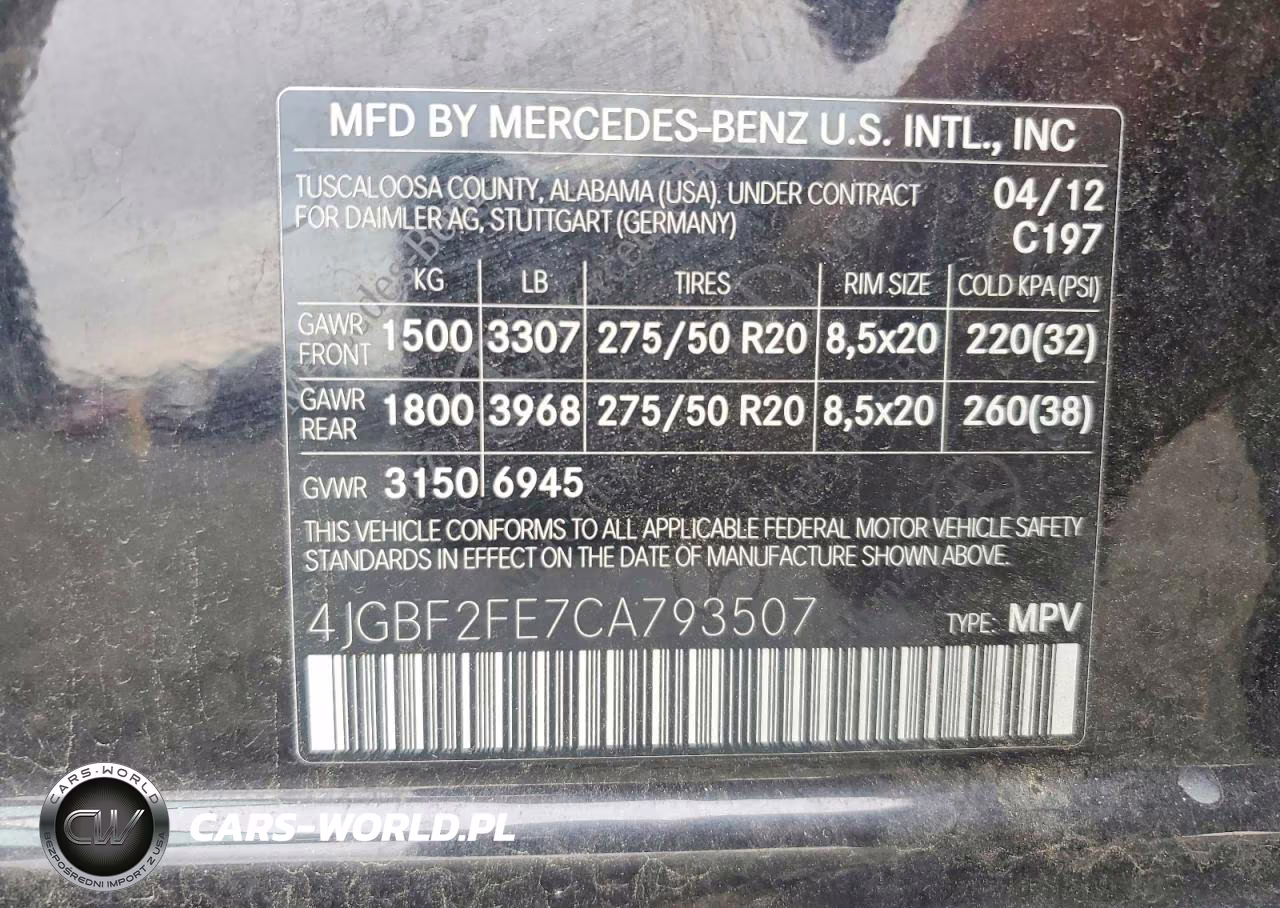 2012 Mercedes-Benz Gl 350 Bluetec VIN:4JGBF2FE7CA793507 - 13