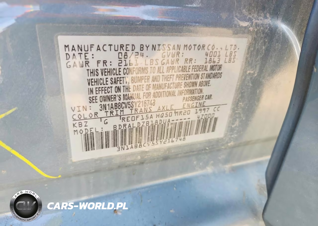 2025 Nissan Sentra Sv VIN:3N1AB8CV5SY216748 - 12