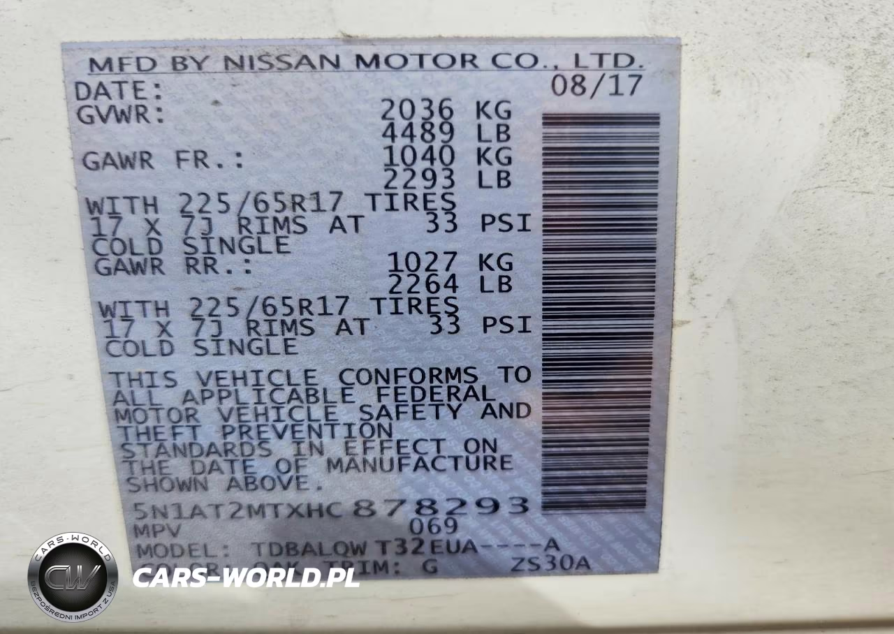 2017 Nissan Rogue Sv VIN:5N1AT2MTXHC878293 - 13