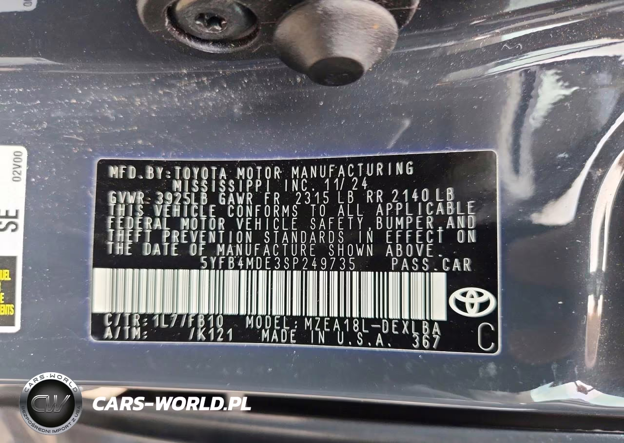 2025 Toyota Corolla Le VIN:5YFB4MDE3SP249735 - 12