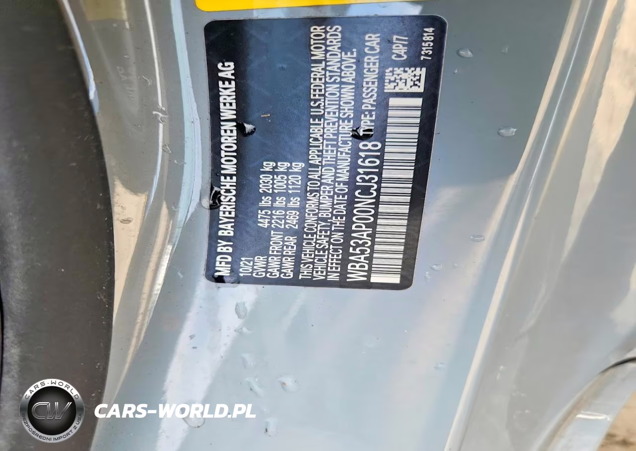 2022 BMW 430I VIN:WBA53AP00NCJ31618 - 12
