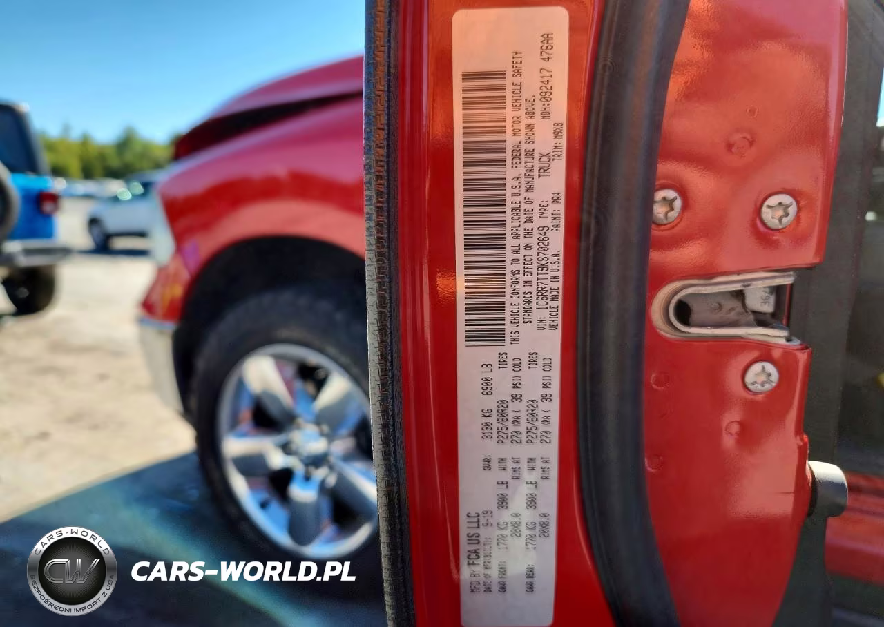 2019 Ram 1500 Classic Slt VIN:1C6RR7TT9KS702649 - 12