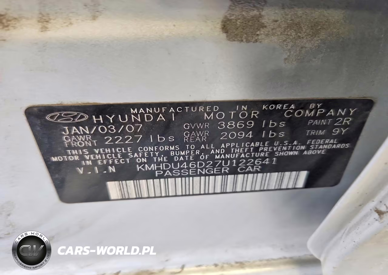 2007 Hyundai Elantra Gls VIN:KMHDU46D27U122641 - 13