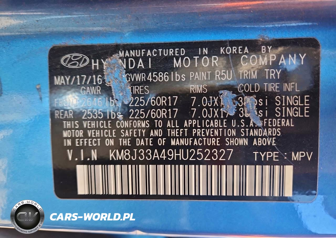 2017 Hyundai Tucson Se VIN:KM8J33A49HU252327 - 13