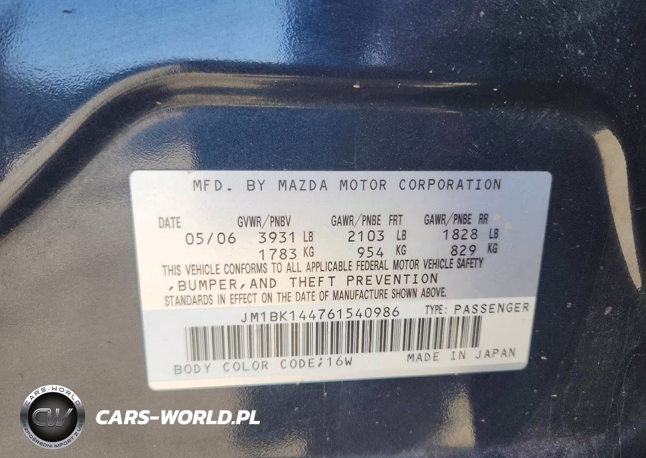 2006 Mazda 3 Hatchback VIN:JM1BK144761540986 - 12