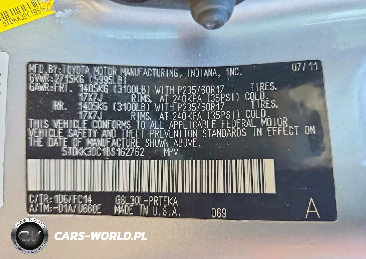 2011 Toyota Sienna Le VIN:5TDKK3DC1BS162762 - 14