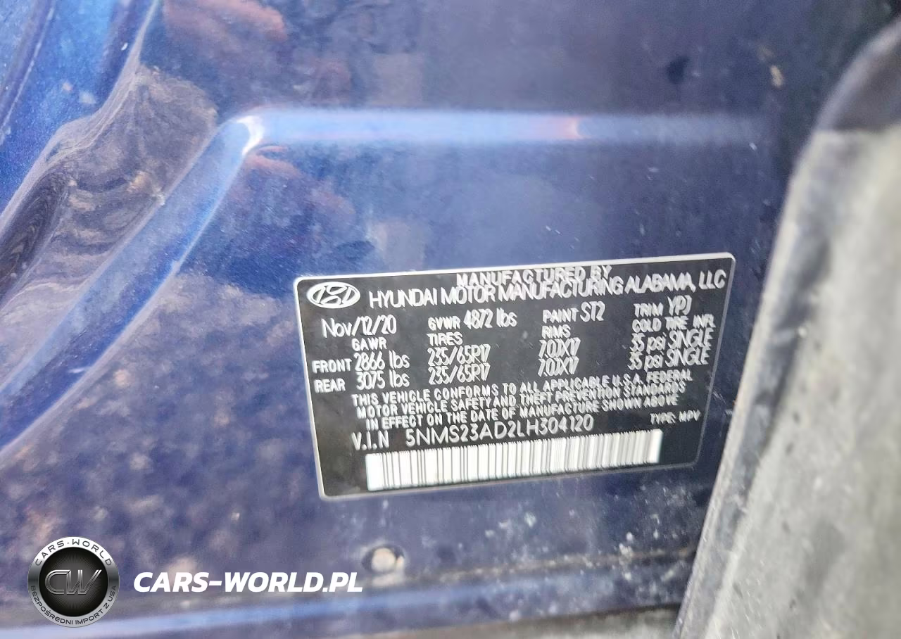 2020 Hyundai Santa Fe Se VIN:5NMS23AD2LH304120 - 12
