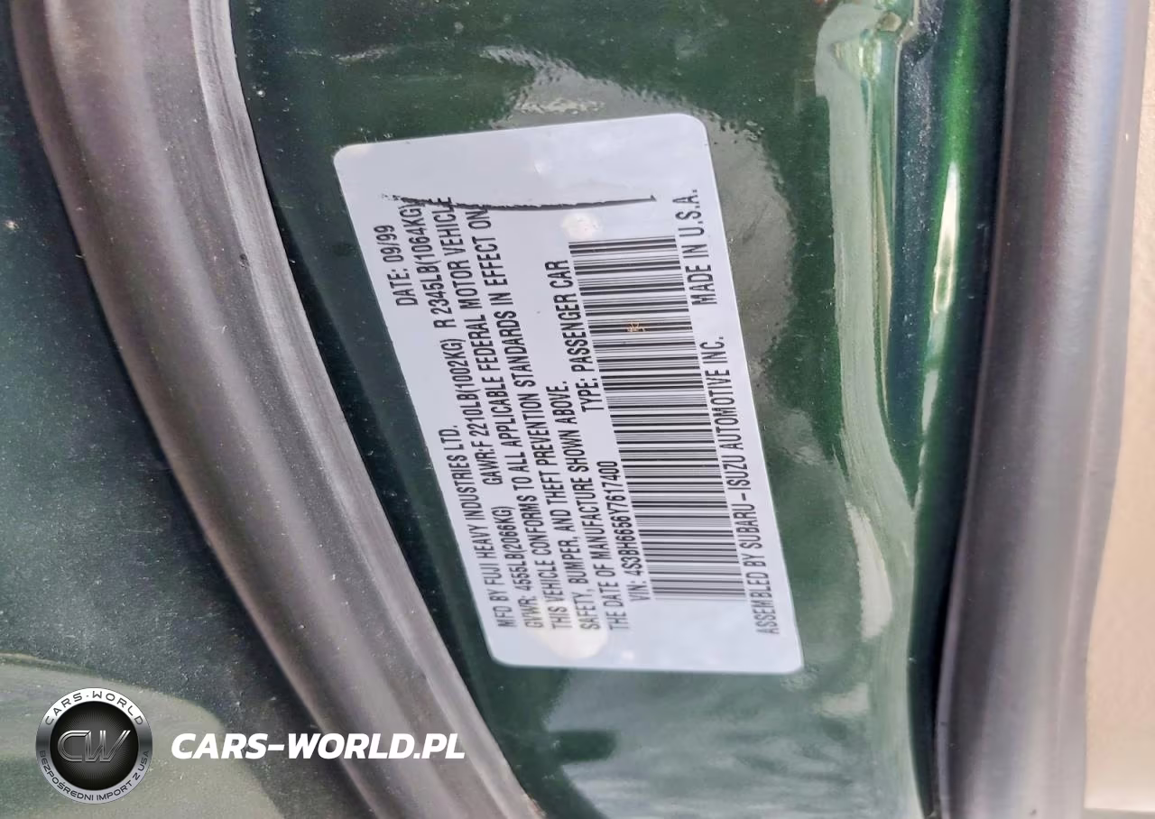 2000 Subaru Legacy Outback VIN:4S3BH6656Y7617400 - 12