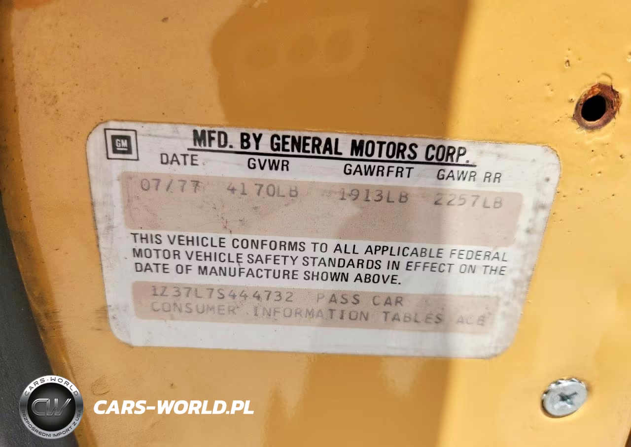 1977 Chevrolet Corvette VIN:1Z37L7S444732 - 12