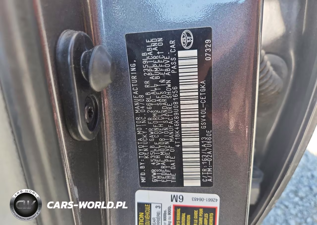 2009 Toyota Camry Xle V6 VIN:4T1BK46K89U081656 - 12