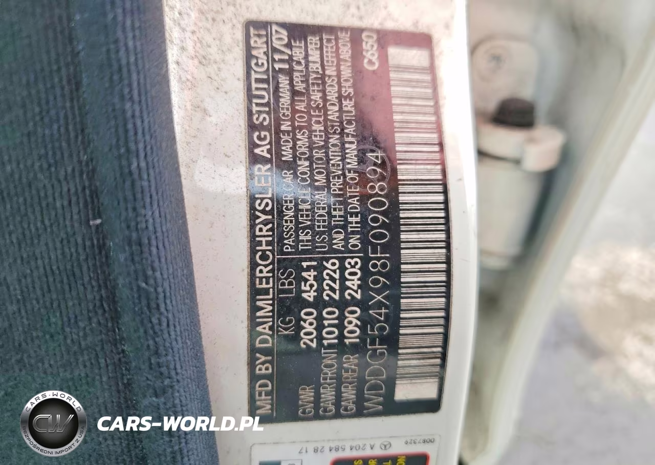 2008 Mercedes-Benz C 300 VIN:WDDGF54X98F090894 - 12