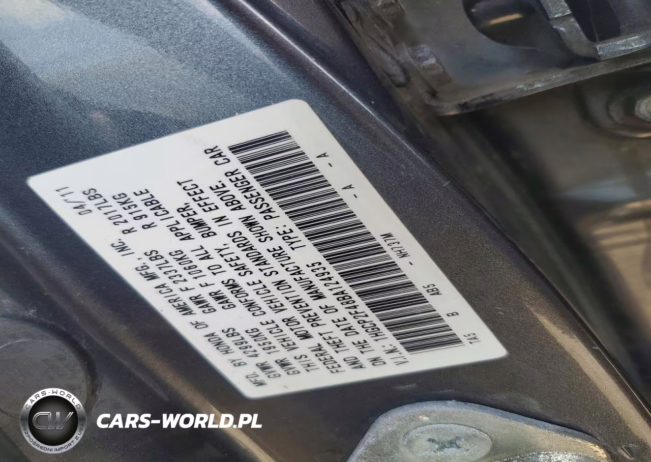 2011 Honda Accord Lxp VIN:1HGCP2F48BA124935 - 12