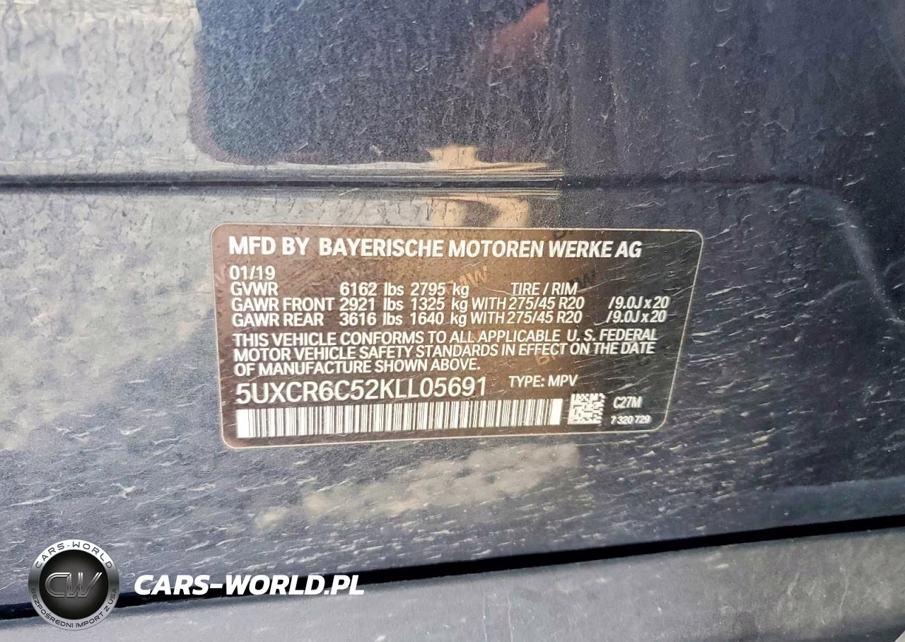 2019 BMW X5 VIN:5UXCR6C52KLL05691 - 13