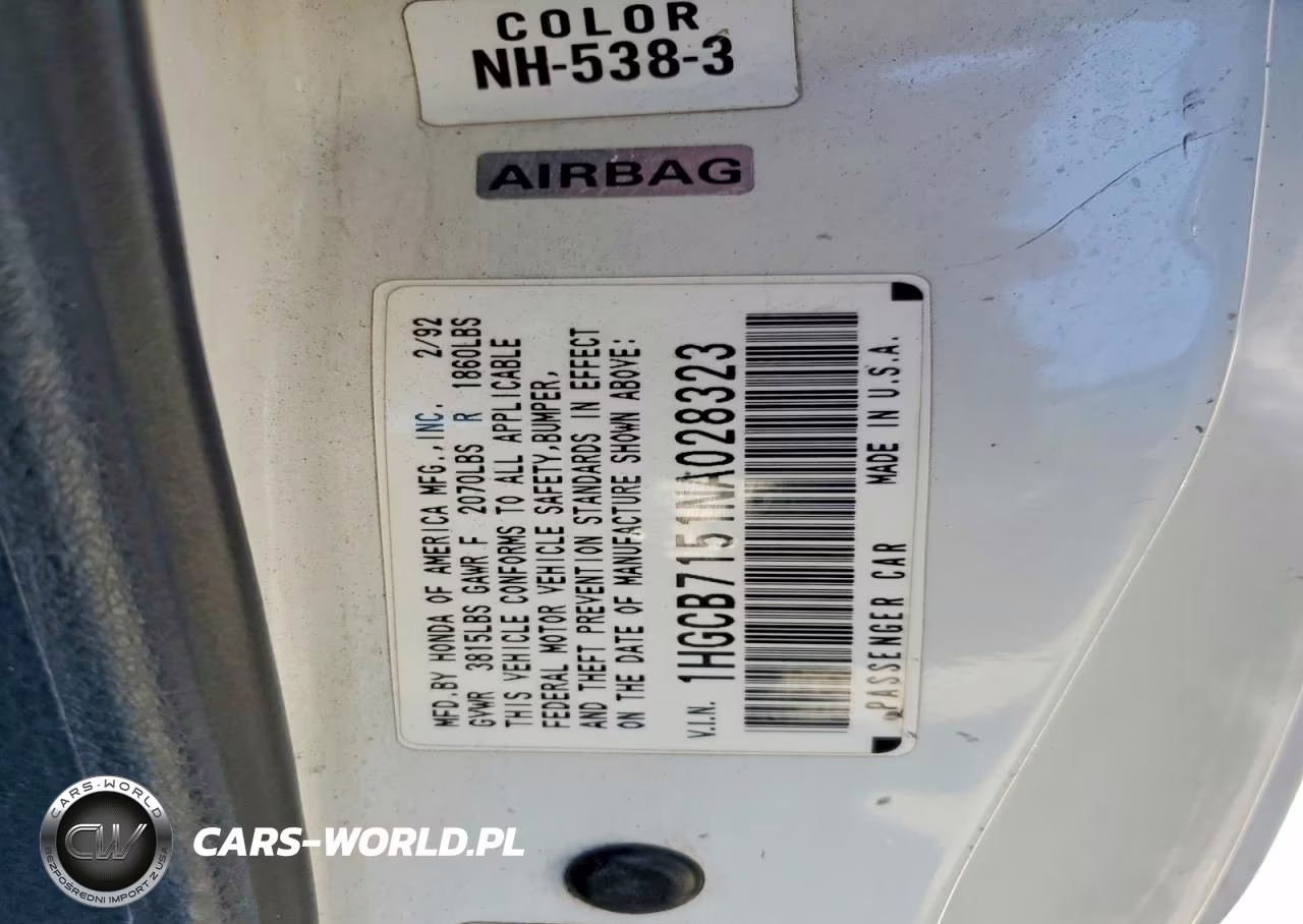 1992 Honda Accord Lx VIN:1HGCB7151NA028323 - 13