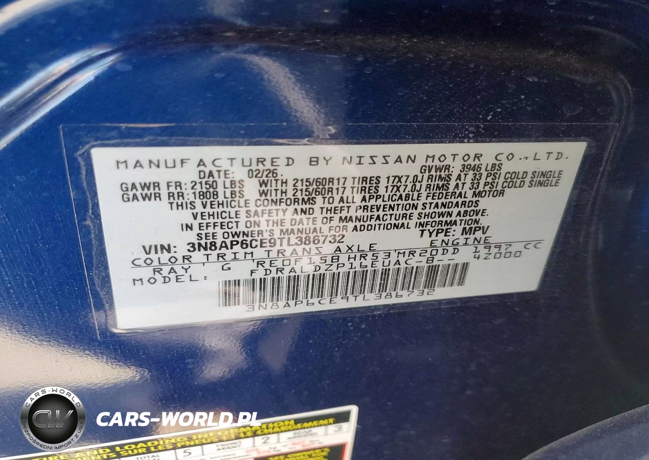 2026 Nissan Kicks Sv VIN:3N8AP6CE9TL386732 - 12