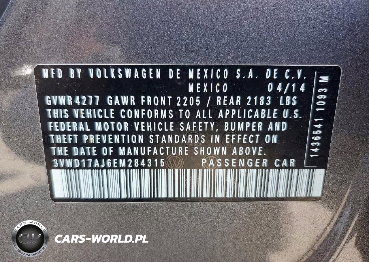 2014 Volkswagen Jetta Se VIN:3VWD17AJ6EM284315 - 12