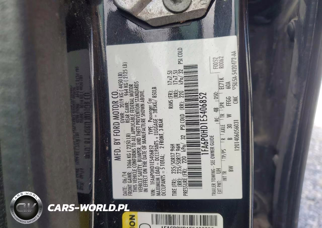 2014 Ford Fusion Se VIN:1FA6P0HD1E5406852 - 12