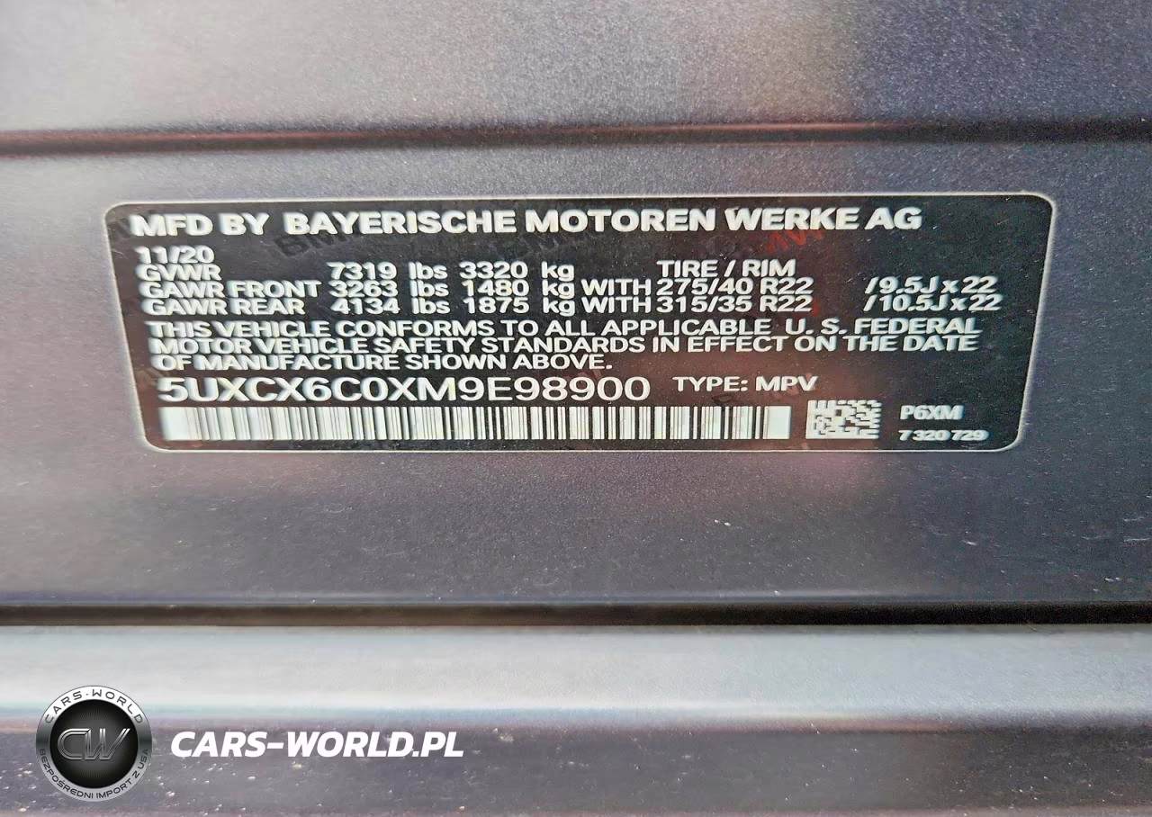 2021 BMW X7 M50I VIN:5UXCX6C0XM9E98900 - 13