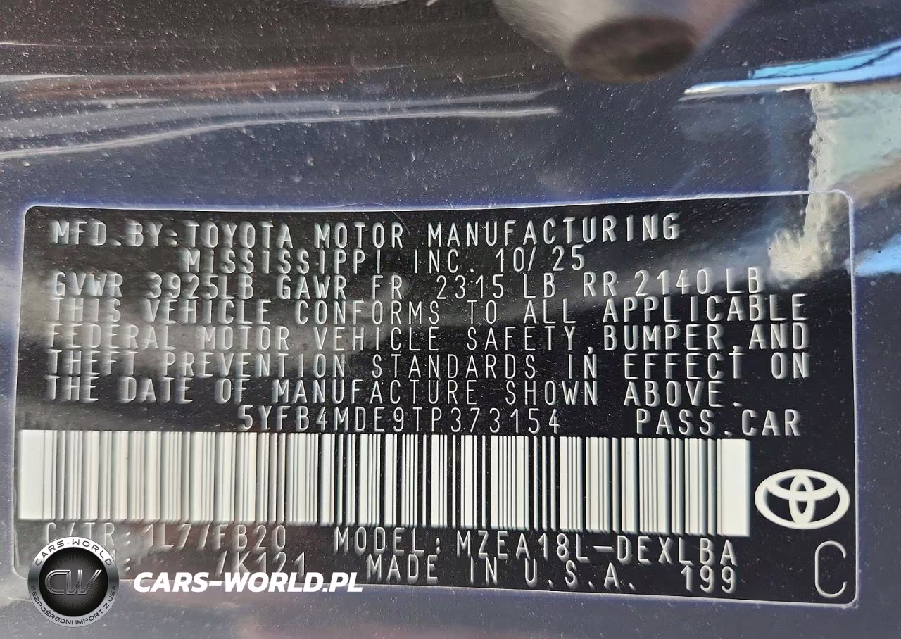 2026 Toyota Corolla Le VIN:5YFB4MDE9TP373154 - 12