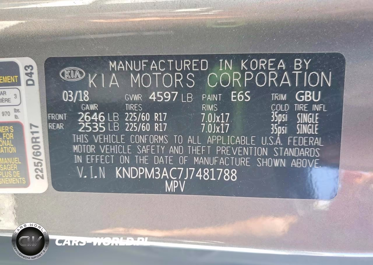 2018 Kia Sportage Lx VIN:KNDPM3AC7J7481788 - 13