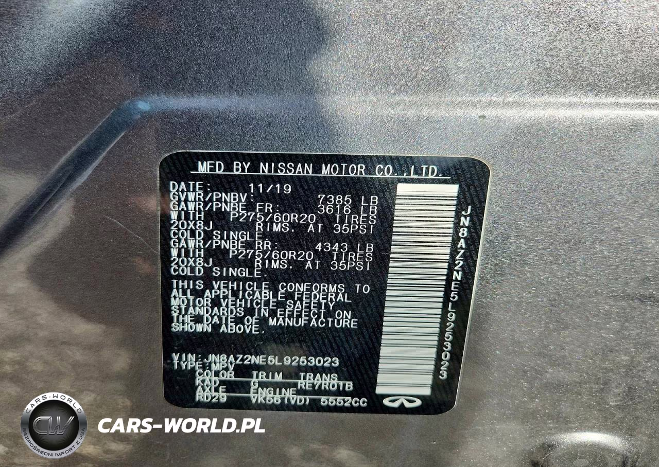 2020 Infiniti Qx80 Luxe VIN:JN8AZ2NE5L9253023 - 14