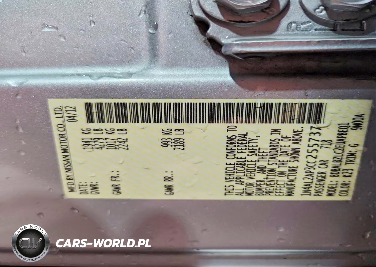 2012 Nissan Altima 2.5 VIN:1N4AL2AP3CC255737 - 12