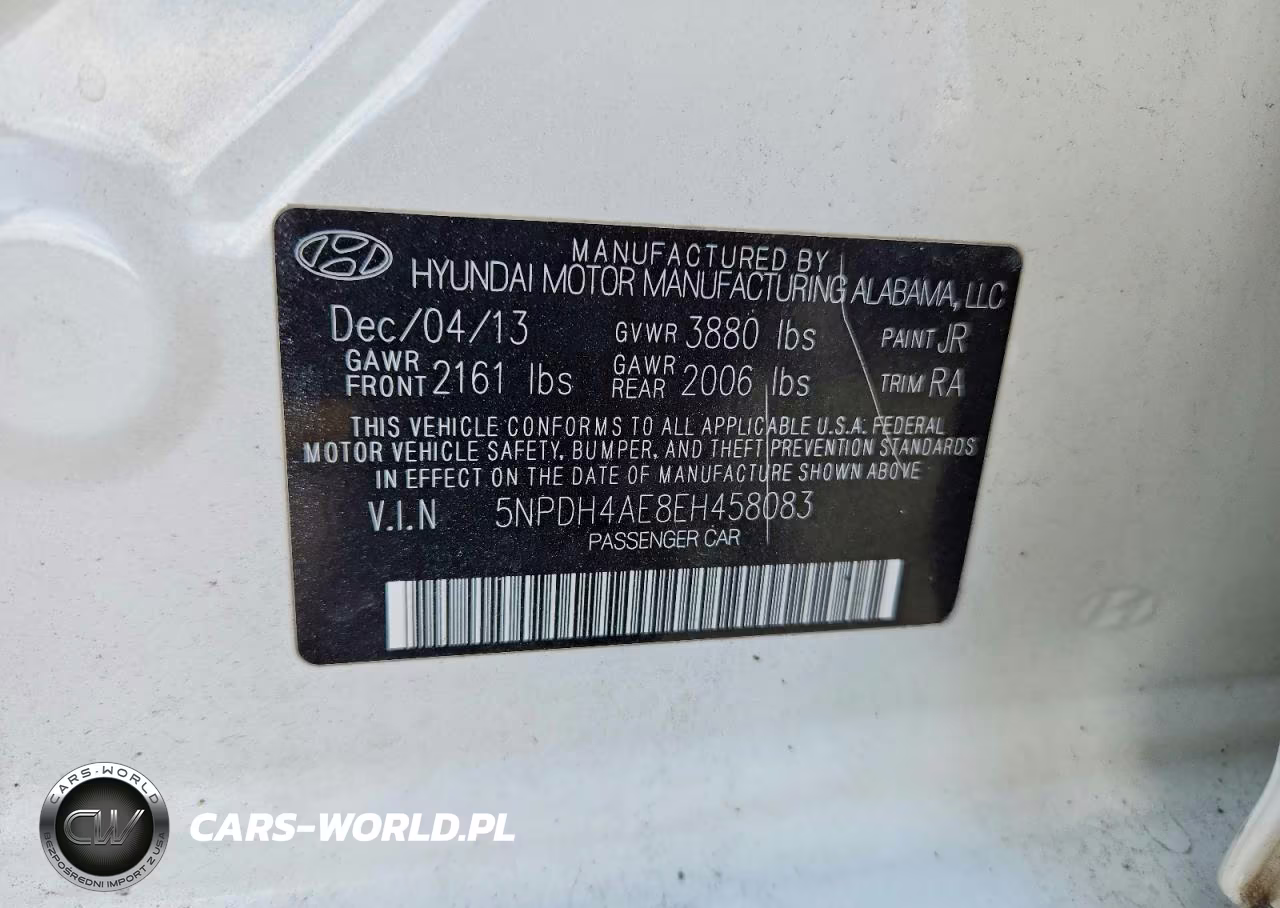 2014 Hyundai Elantra Se VIN:5NPDH4AE8EH458083 - 12