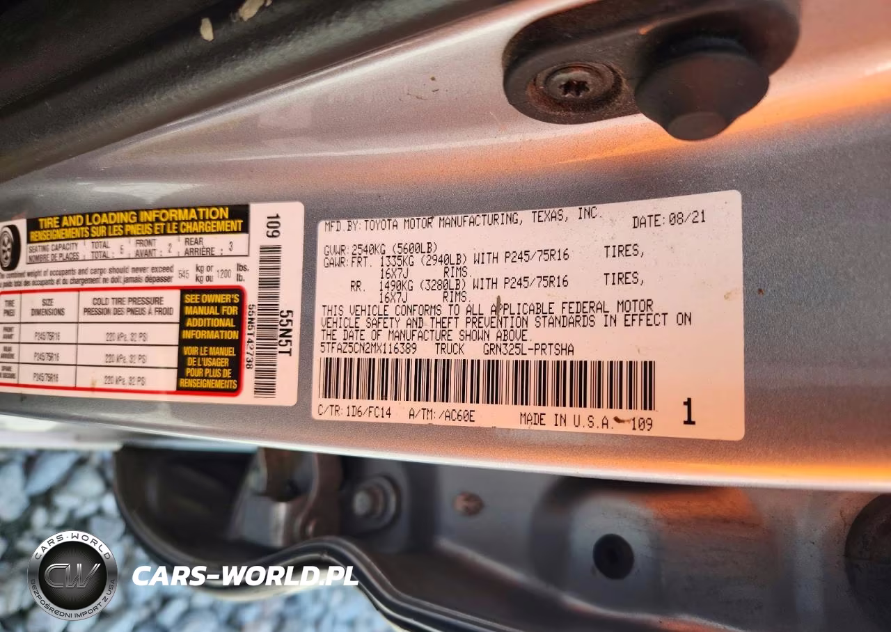 2021 Toyota Tacoma Sr5 V6 VIN:5TFAZ5CN2MX116389 - 12