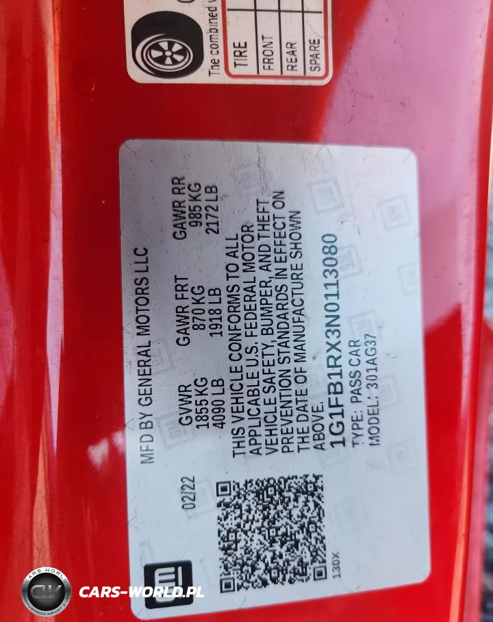 2022 Chevrolet Camaro Ls VIN:1G1FB1RX3N0113080 - 12