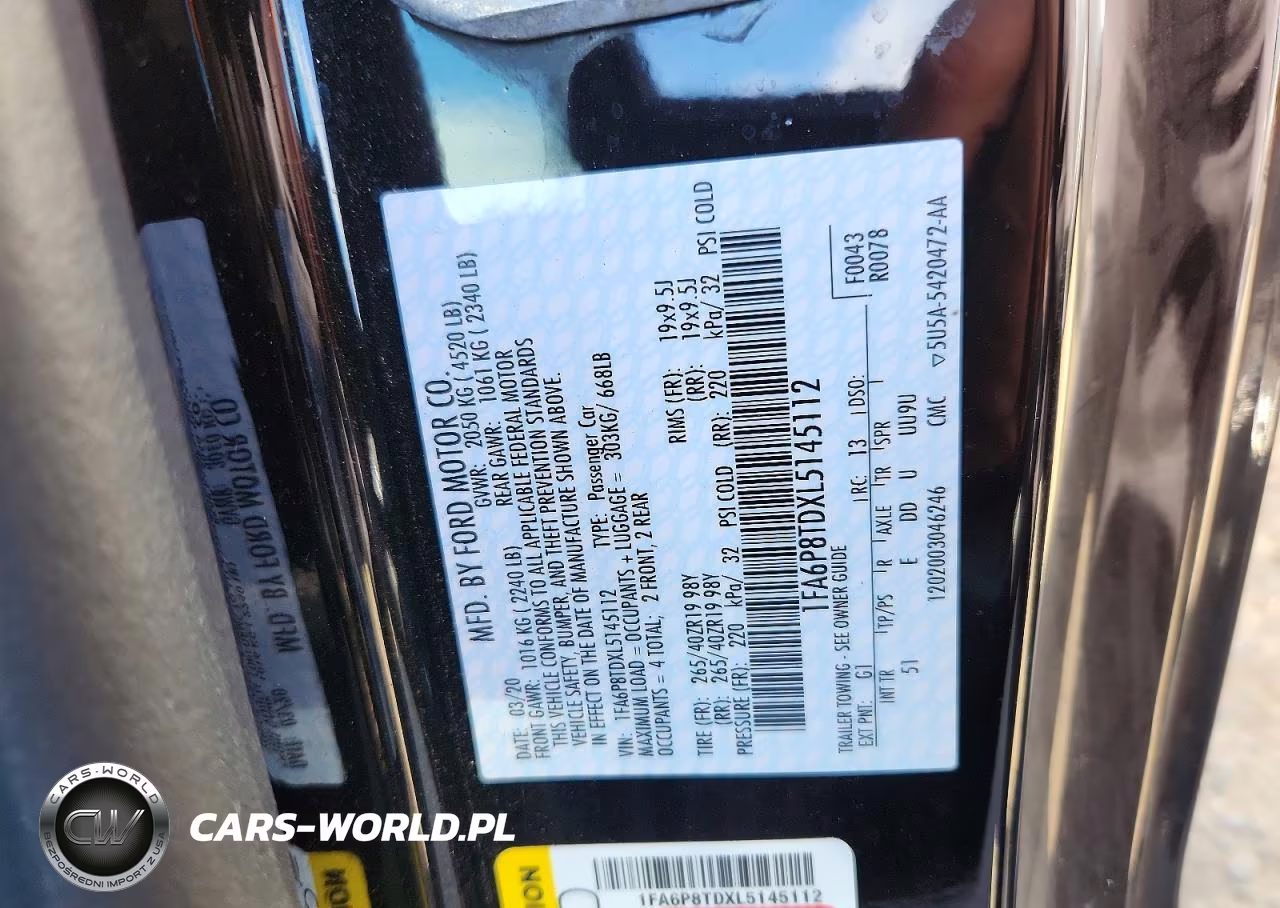 2020 Ford Mustang VIN:1FA6P8TDXL5145112 - 12