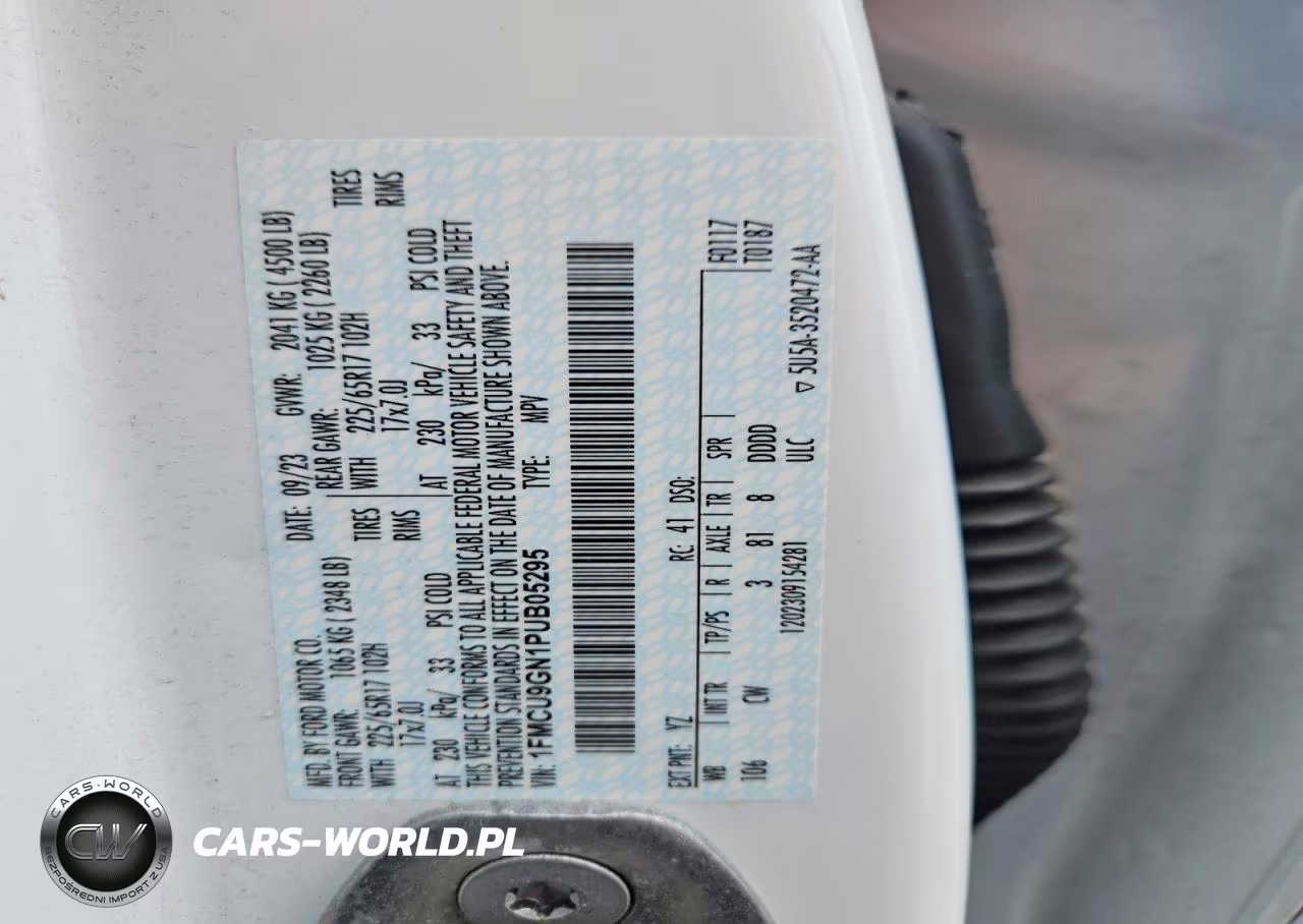 2023 Ford Escape Active VIN:1FMCU9GN1PUB05295 - 13